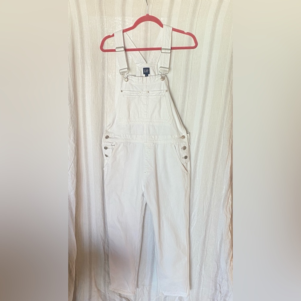 GAP Overalls Classic Straight Leg White Denim